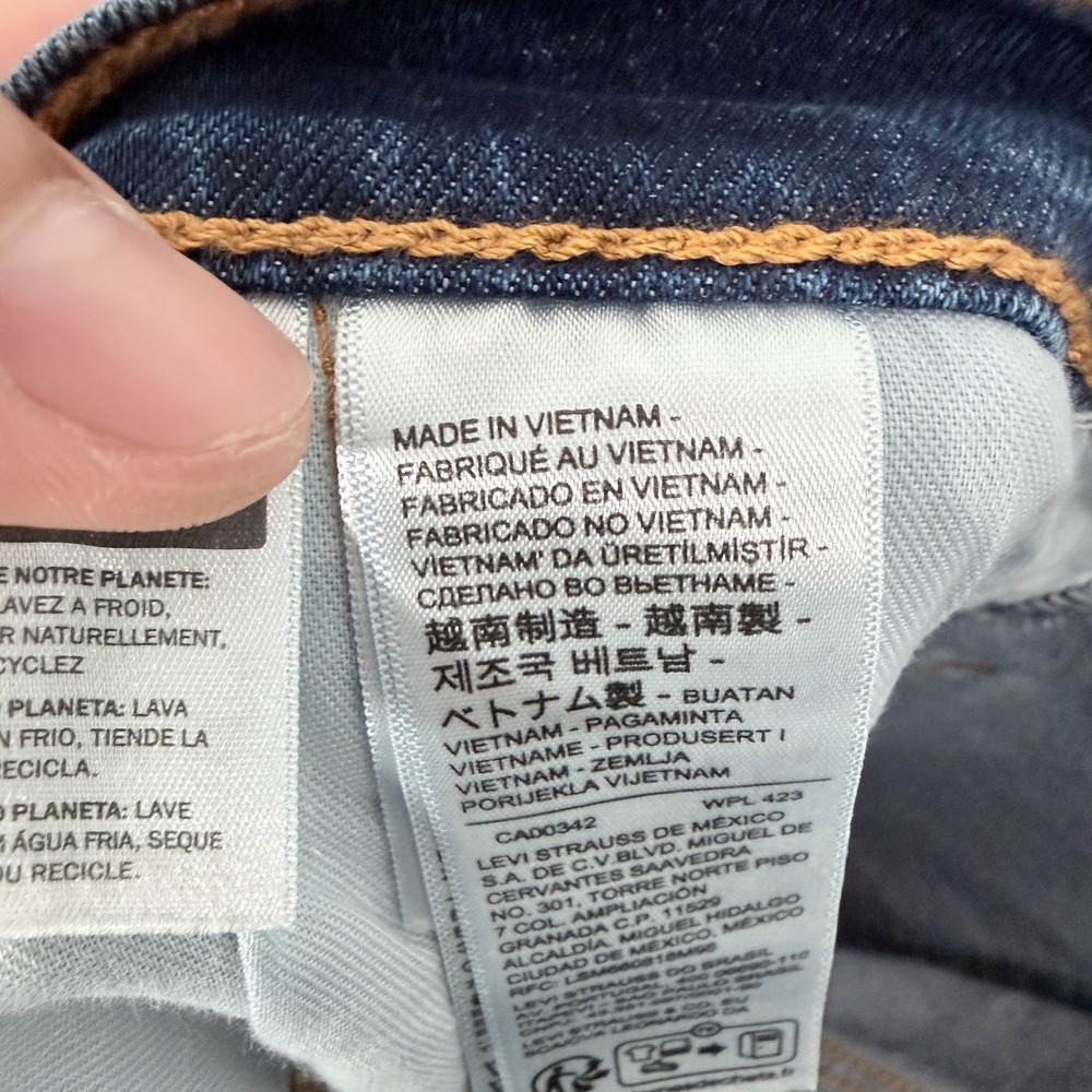Levis 502 Jeans Mens 38x32 (40x31) Blue Taper Leg Stretch - Picture 3 of 10